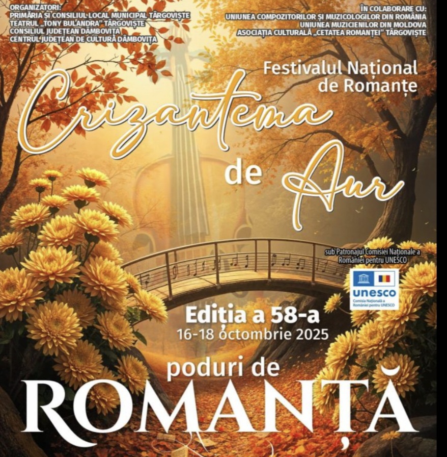 Târgoviște devine din nou capitala Romanței: începe Festivalul Național „Crizantema de Aur” – ediția a 58-a