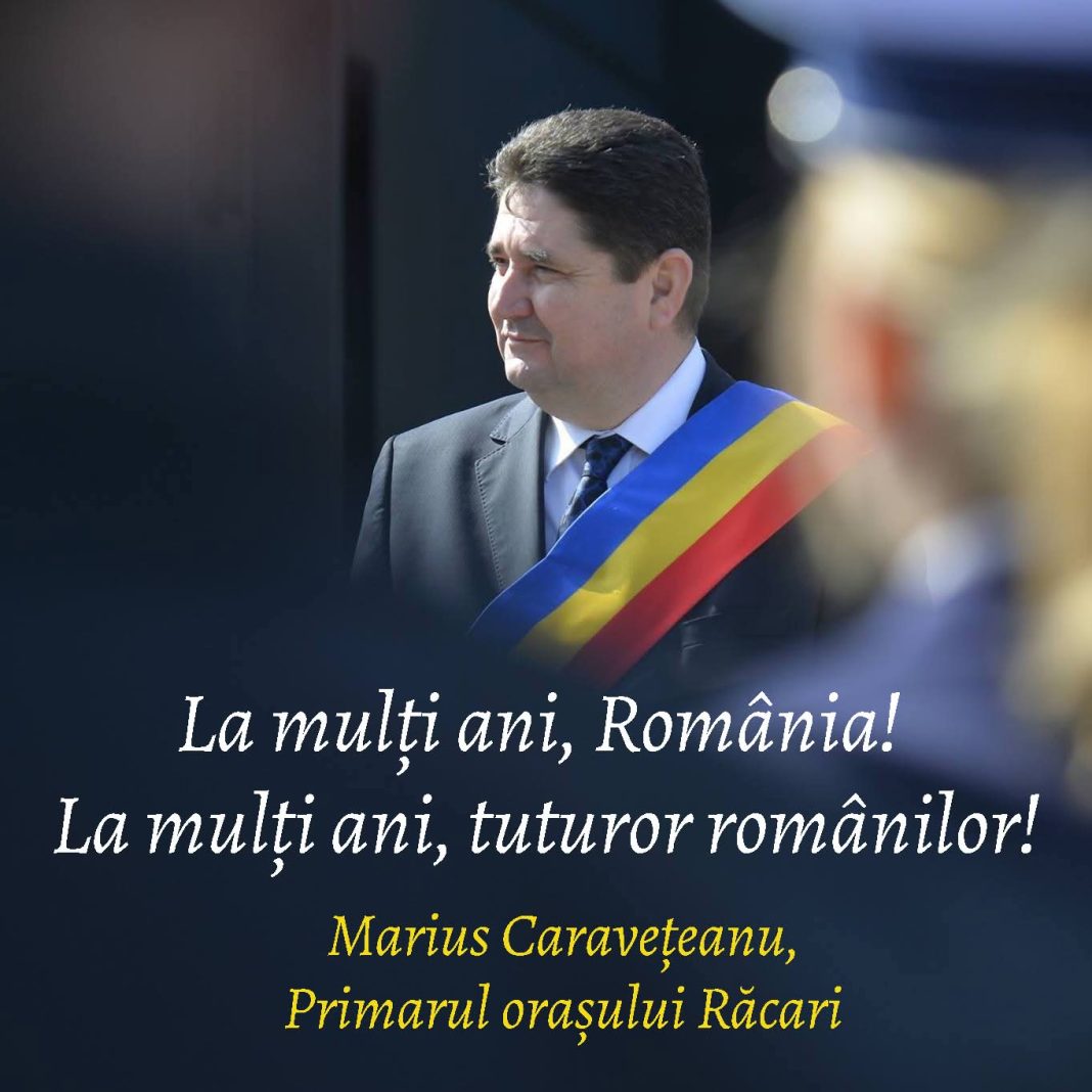 Tricolorul, în inimile răcărenilor: Primarul Marius Caravețeanu transmite un apel la unitate