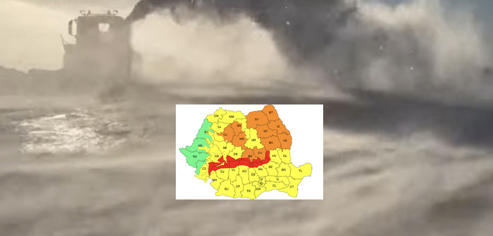 COD ROȘU de VISCOL în zona înaltă de munte iar în restul județului Dâmbovița, COD GALBEN DE VÂNT