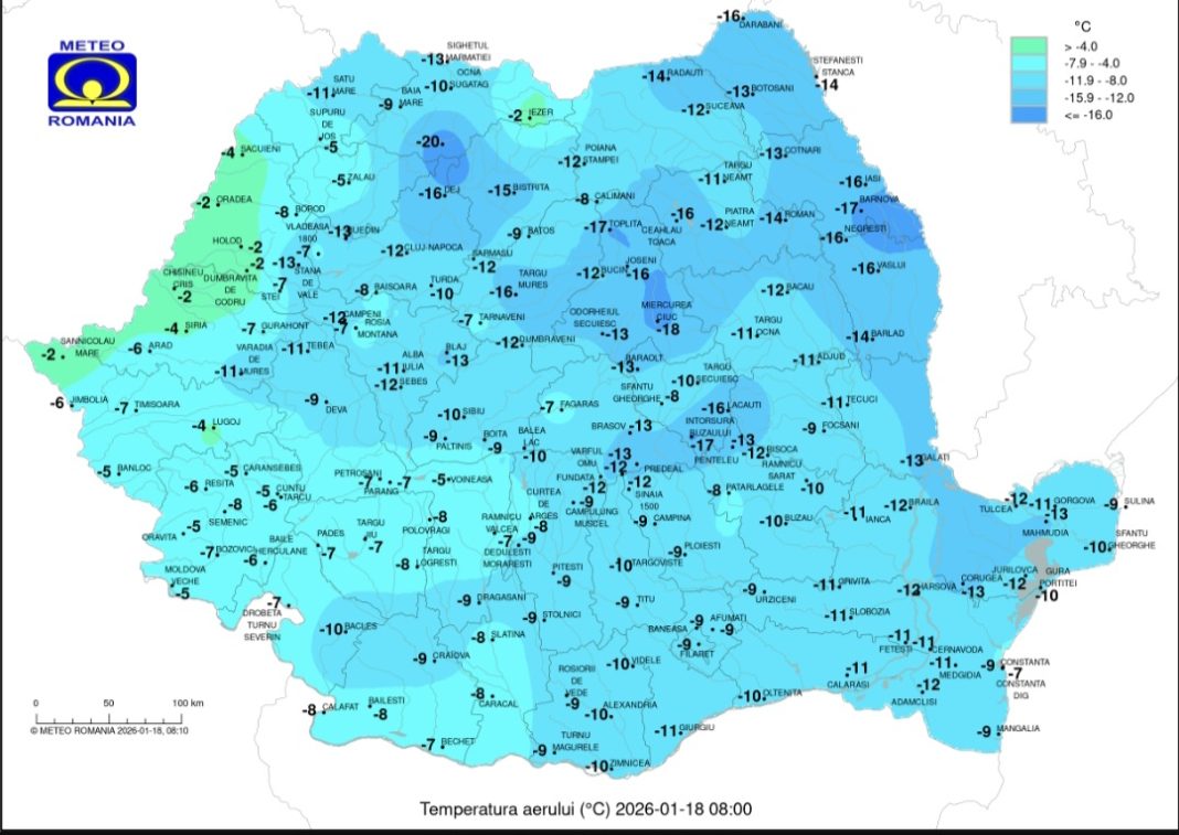 Ger la Târgoviște. Temperaturile au coborât sub -10°C în această dimineață