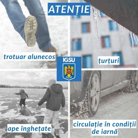 Atenție, Dâmbovița! Pericol de alunecări și accidente din cauza poleiului Atenție, Dâmbovița! Pericol de alunecări și accidente din cauza poleiului