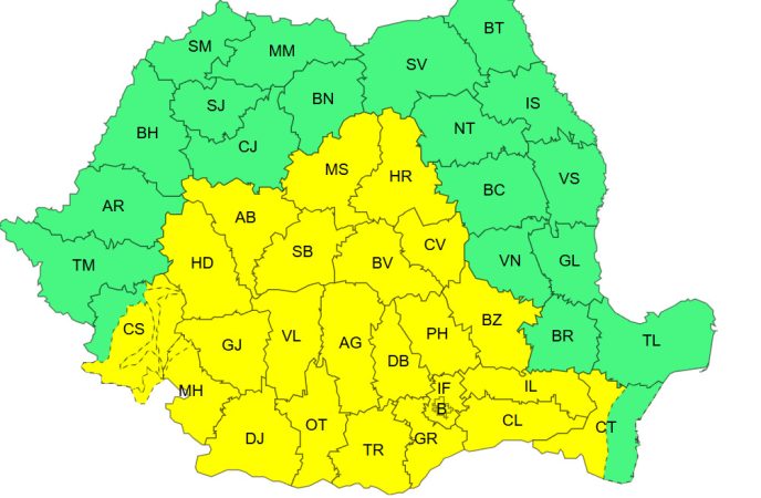 Județul Dâmbovița este sub Cod Galben de vânt puternic